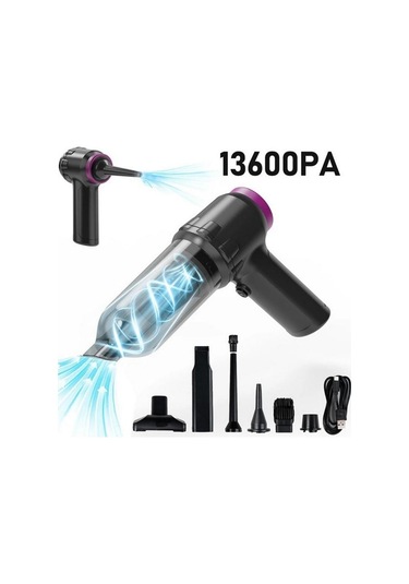 Zhltools 14000pa Güçlü Portatif 2 Kademeli Tasinabilir Vakumlu Kablosuz Üflemeli Mini Oto Araç Süpürgesi