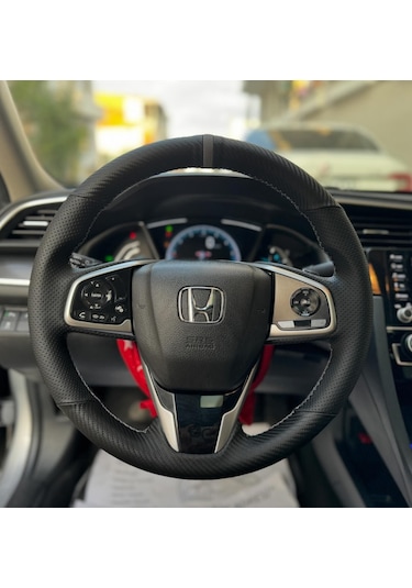 Honda Civic Fc5 Araca Özel Direksiyon Kılıfı Karbon Nokta Gri Yü