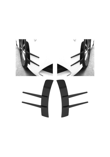 Lemestar Abs Parlak Siyah Evrensel Araba Ön Tampon Yan Spoileri - Hava Akışını İyileştirir, Konfor Ve Performans Artırır