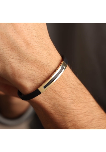 14 Ayar Altın Erkek Bileklik Social Sarı Altın