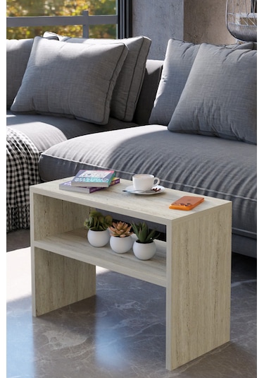 Alpa Ev Mobilya Alt Raflı Orta Sehpa, Modern Salon Sehpası, Dekoratif Çay & Kahve Yan Sehpası Traverten Alpa Ev Mobilya Alt Raflı Orta Sehpa, Modern Salon Sehpası, Dekoratif Çay & Kahve Yan Sehpası Traverten