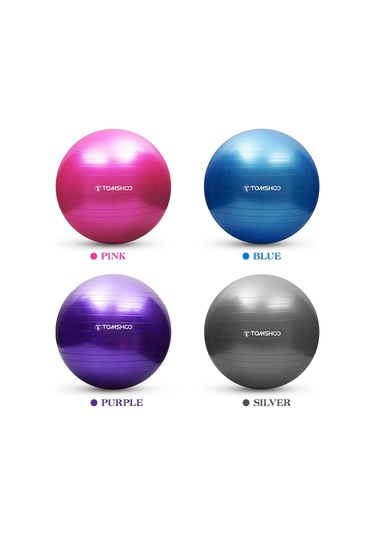 Yaozixa 330lb Yük Taşıma Kabiliyetli 2mm Kalınlaşmış Pvc Anti-patla Yoga Topu, Ev/gimnastik İçin, Hava Pompası İle, Mavi, 55cm