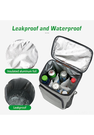 Moveevo Oxford Kumaş Isı Saklama Sırt Çantası Büyük Kapasite Piknik Kamp Dışa Aktarma防漏 Siyah-kırmızı Çok Renkli