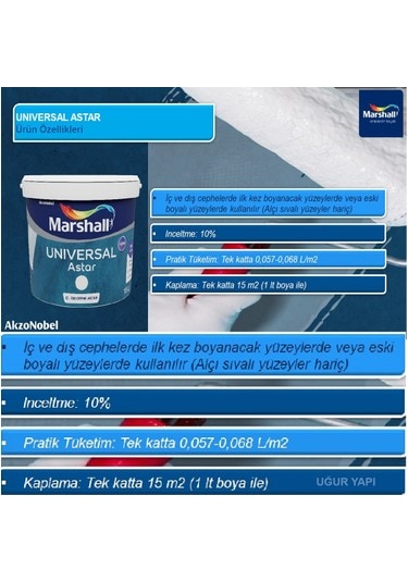 Marshall Universal Astar İç Ve Dış Cephe İçin Astar 15 L