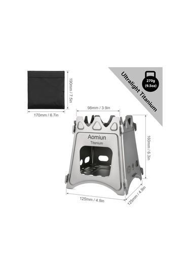 Vkemall Aomiun Titanyum Kamp Ocağı Ws009 Küçük Gümüş