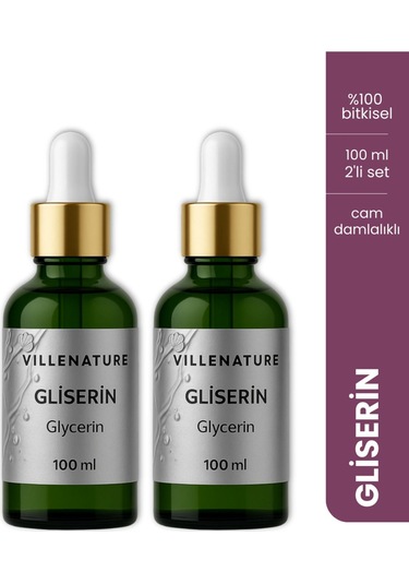 Villenature 2'li Set Gliserin Yağı Cam Damlalıklı Şişe 100 Ml