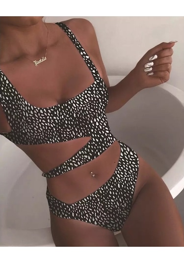 Romina Beyaz Noktalı Mayokini Beyaz