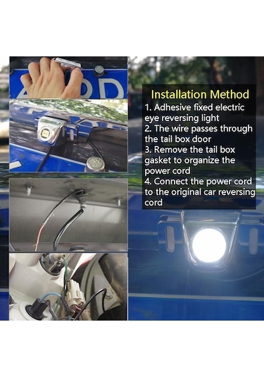 Sones Araba Led Elektrikli Göz Geri Vites Lambası Harici Ampul Modifiye Plaka Yardımcı Işık Siyah
