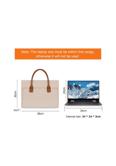 Reedark Büyük Boy Bej Oxford Kumaş Dizüstü Bilgisayar Çantası - Hafif, İç Kapaklı, İş Ve Gündelik Kullanıma Uygun Bej