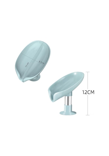 2 Adet Gri Vantuzlu Su Giderli Sabunluk Şık Tasarımlı Su Tutmaz Katı Sabunluk Diğer