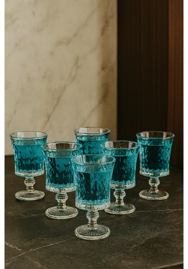 6 Lı Kristal Cam Kahve Yanı Su Bardağı Bardak 85ml şeffaf