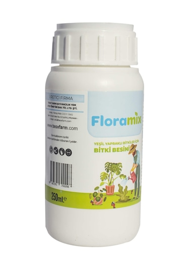 Floramix Yeşil Yapraklı Bitkiler İçin Solucan Gübreli Bitki Besini - Vitamini 250 Ml