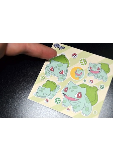 Mini Things Art Özel Tasarım Balbazar Bulbasaur Pokemon Sticker 15 Parça Set -1 Adet-
