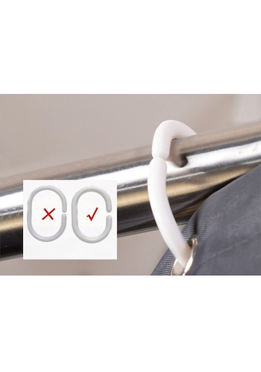 Tenfowee Gri Banyo Perdesi - Kalın Poliester, Su Geçirmez, Mozaik Önleyici, 150x200 Cm, 1 Adet + 10 Adet Kanca Gri