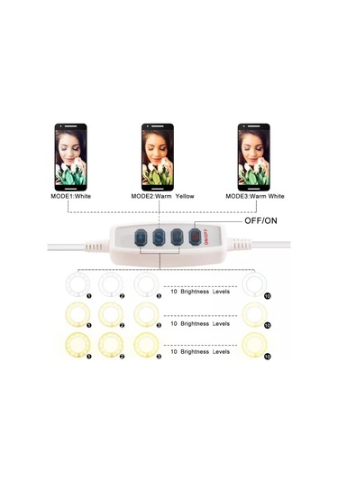 Telefon Tutucu Tripod Masa Lambası Youtuber Tripodu Usb-Led Işık