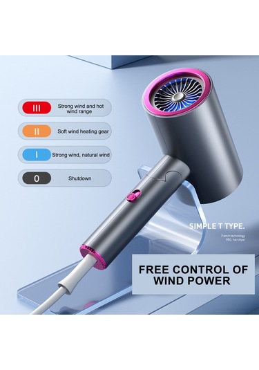 Skycity 1900w Ev/seyahat Fön Makinesi - Katlanabilir Tasarım, Mavi Işık Saç Koruma, 3 Ayar Güçlü/yumuşak Isı, Doğal Rüzgar , Akıllı Sabit Sıcaklık, Gri, Avrupa Standartı 220-240v