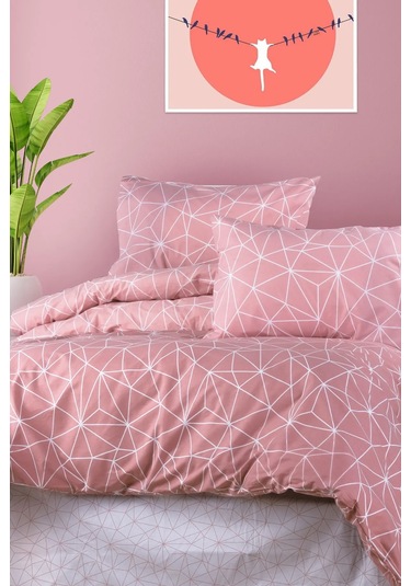 Aytunç Lotus %100 Pamuklu Tek Kişilik Nevresim Takımı 160x220 Cm Pudra