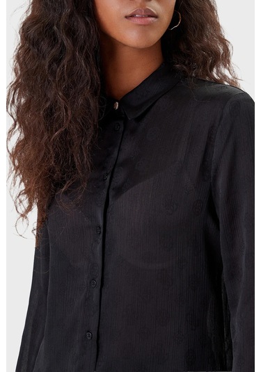 Guess Bayan Gömlek W5yh1a Whcr2 Jblk Siyah Siyah