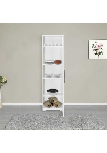 Dıamond 5 Bölmeli Kapaklı Dolap - Lake Beyaz