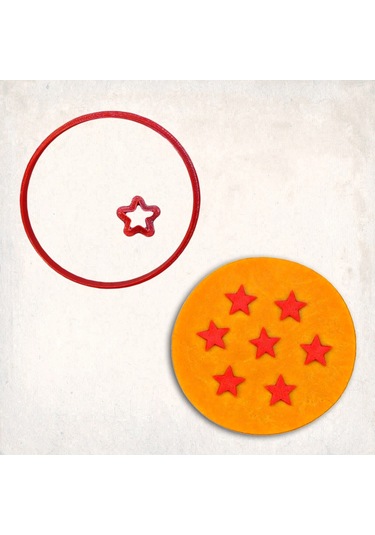 Dragon Ball Detay Kurabiye Kalıp Seti 2 Li KIrmızı