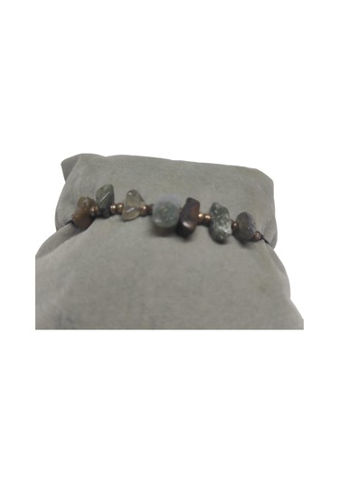 Doğal Taş Bileklik Hint Akik Taşı Bileklik Ayarlanabilir İpli Think Who Taş Kristalize Kırık Taş Şifalı Bileklik Çok Renkli