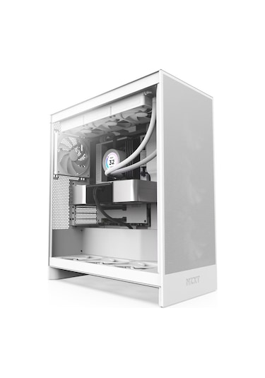 Nzxt H7 Flow 2024 CM-H72FW-01 Temperli Cam USB 3.2 ATX Mid Tower Kasa Beyaz