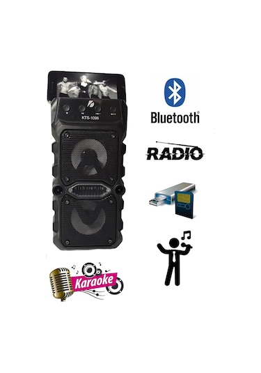 KTS-1096 Büyük Boy Çift Çıkışlı Ses Bombası Bluetooth Hoparlör