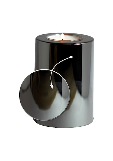 3 Lü Füme Krom Parlak Yüzey Mumluk Dekoratif Tealight Set Mum