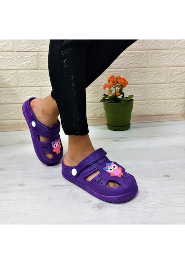 Da-ye 1001 P Mor Önü Kapalı Yumuşacık Kaydırmaz Sandalet & Terlik Mor