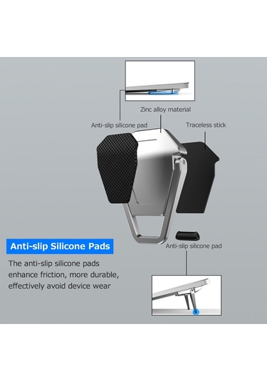 Qingmipy Zink Alyüminyum Tablet Ve Dizüstü Bilgisayar Ayakçılığı - Yük Dayanımı Ve Soğutma Özelliği İle Katlanabilir Tutucu