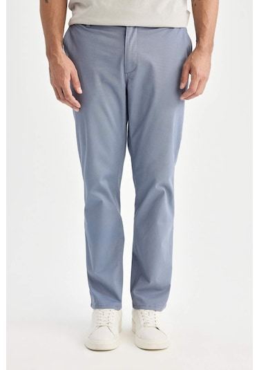 DeFacto Yazlık Gabardin Chino Kanvas Pantolon Slim Fit Dar Kesim Dar Paça Cepli B2089AX25SPBE801