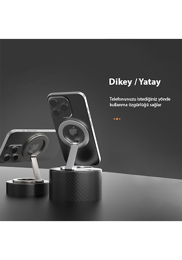 Ally Sj20 Magsafe Uyumlu Araç İçi Torpido Üstü Manyetik Telefon Tutucu Gri