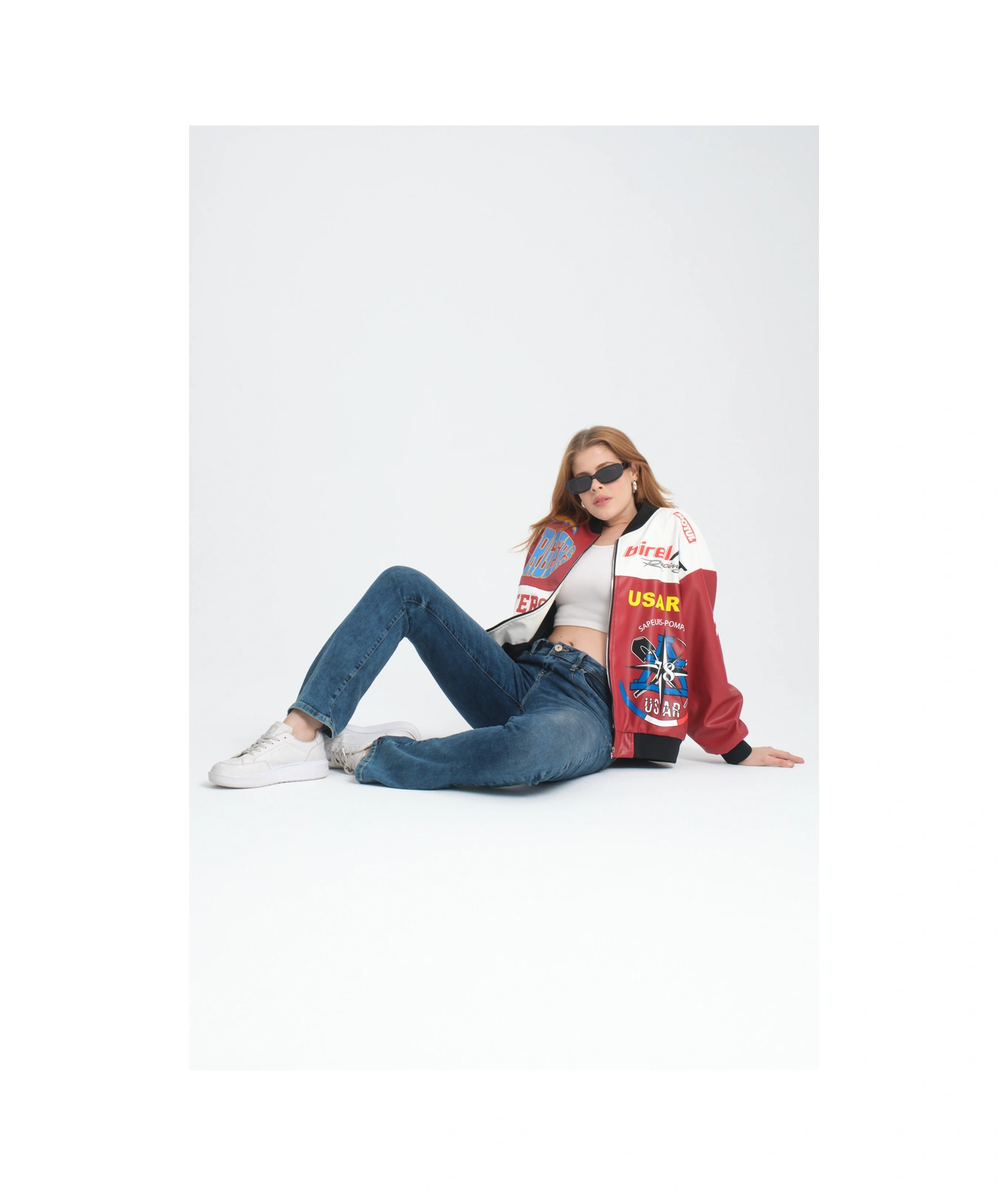 Kadın Oversize Baskılı Deri Motorcu Montu Fermuarlı Yarışçı Ceket Astarlı Bomber Kolej Mont Kırmızı Kadın Oversize Baskılı Deri Motorcu Montu Fermuarlı Yarışçı Ceket Astarlı Bomber Kolej Mont Kırmızı