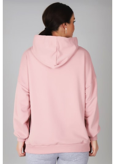 Sweetness Kadın Pudra Kapüşonlu Sweatshirt Pembe