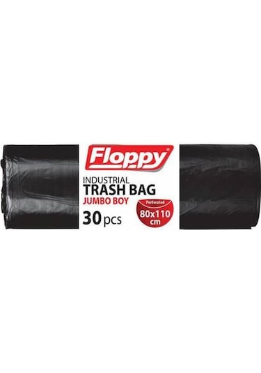 Floppy Endüstriyel Jumbo Boy Çöp Torbası Siyah 80 x 110 CM