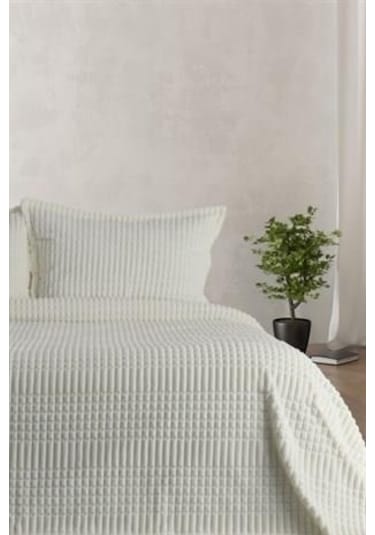Merinos Modern Line 3 Parça Çift Kişilik Battaniye Seti Kemik