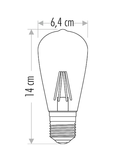 Cata 6w Ct-4313 Rustik Uzun Filament Dimlenebilir Led Ampul St64 - Sarı Işık 2700k