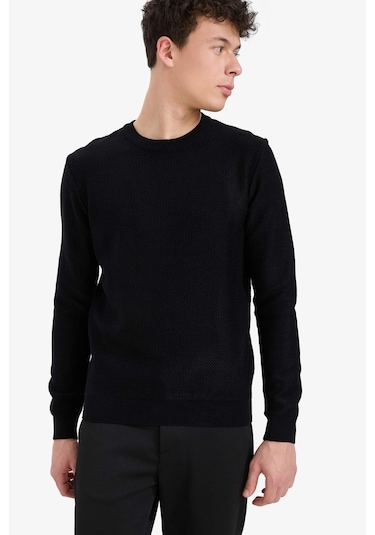 Defacto Standart Fit Bisiklet Yaka Triko Kazak C9618ax25aubk27 Siyah