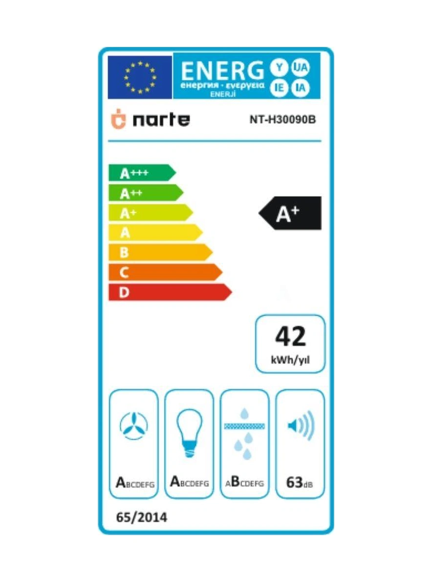 Narte NT-H30090W 90 CM Respiro Davlumbaz + Hava Temizleme Filtresi