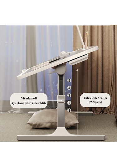 Karr Office Move - N9 Yükseklik Ayarlı Led Aydınlatmalı Gri Laptop Sehpası Diğer