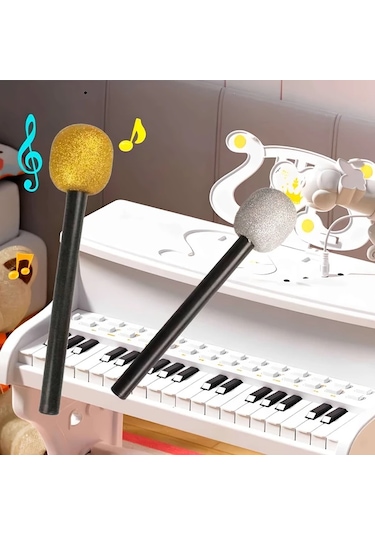 Willowhaven Parlak Mikrofon Aksesuarı - Pil Gerekmez, Dayanıklı Plastik, Parti Ve Sahne Şovları İçin Silvery Gümüşi