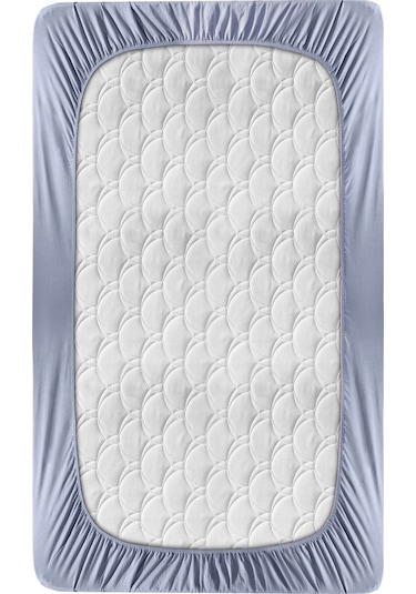 Penye Lastikli Çarşaf, Battal Çift Kişilik ,açık Gri, %100 Pamuk Örme Kumaş, 130 Gr/m² Açık Gri