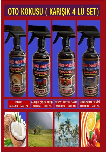 4 Lü Karışık Oto - Oda Koku Seti 500 Ml Koku  004