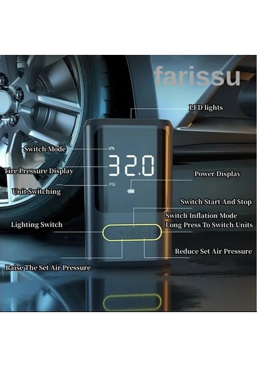 Taşınabilir Şarjlı Akıllı Lastik Şişirme Pompası Model: Atj-8466