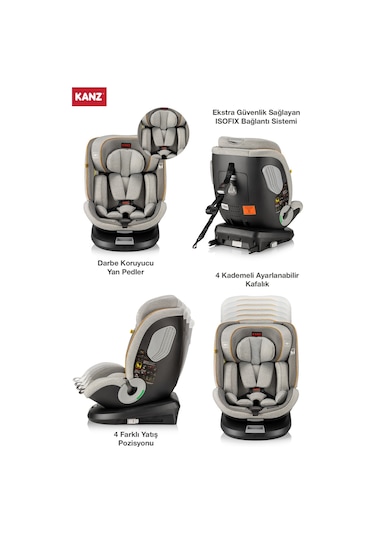 Kanz Safe N Rest I-size Oto Koltuğu Siyah