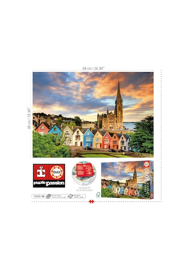 Educa 1000 Parça İrlanda Cobh Katedrali Puzzle - 19927 - Cobh Cathedral Ireland