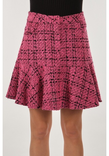 Unique Mode Kırçıllı Normal Bel Fuşya Kadın Etek Uw233702 001