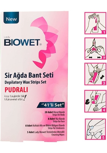 Lady Biowet Vücut ve Yüz İçin Sir Ağda Bant Seti 41'li