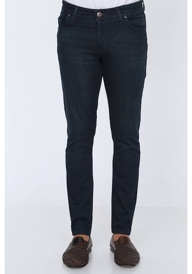 Digital Jeans Erkek Slim Fit Dar Kesim Dar Paça Kot Pantol Lacivert Açık Gri