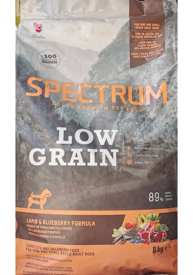 Spectrum Low Graın Kuzu Etli ve Yaban Mersinli Küçük Irk Yavru Köpek Maması 8 KG